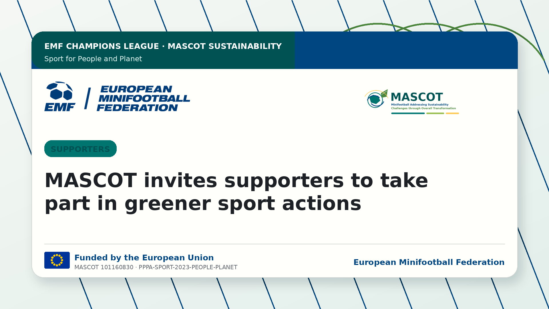 MASCOT invites supporters to take part in greener sport actions