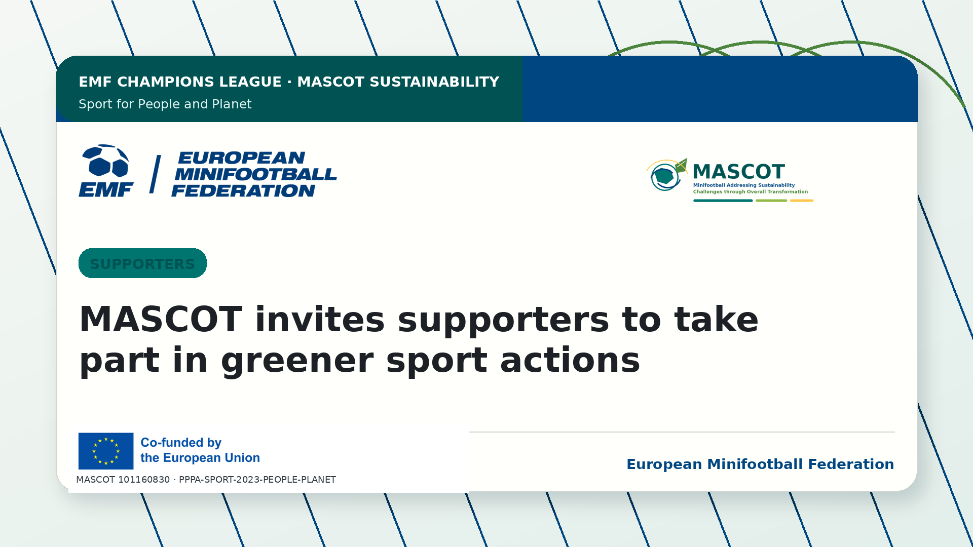 MASCOT invites supporters to take part in greener sport actions